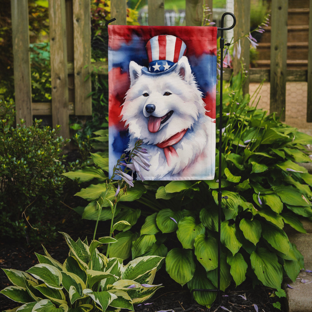 Samoyed Patriotic American Garden Flag