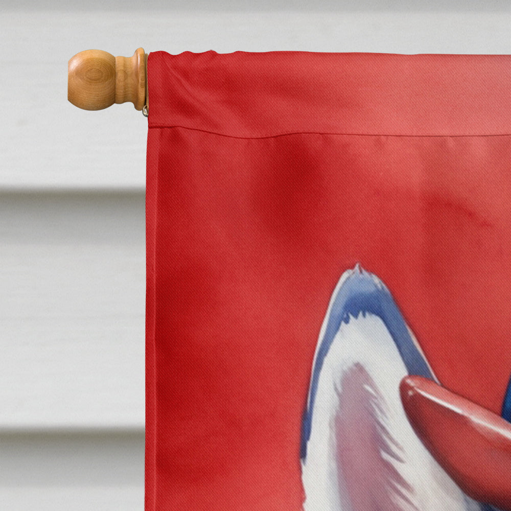 Siberian Husky Patriotic American House Flag