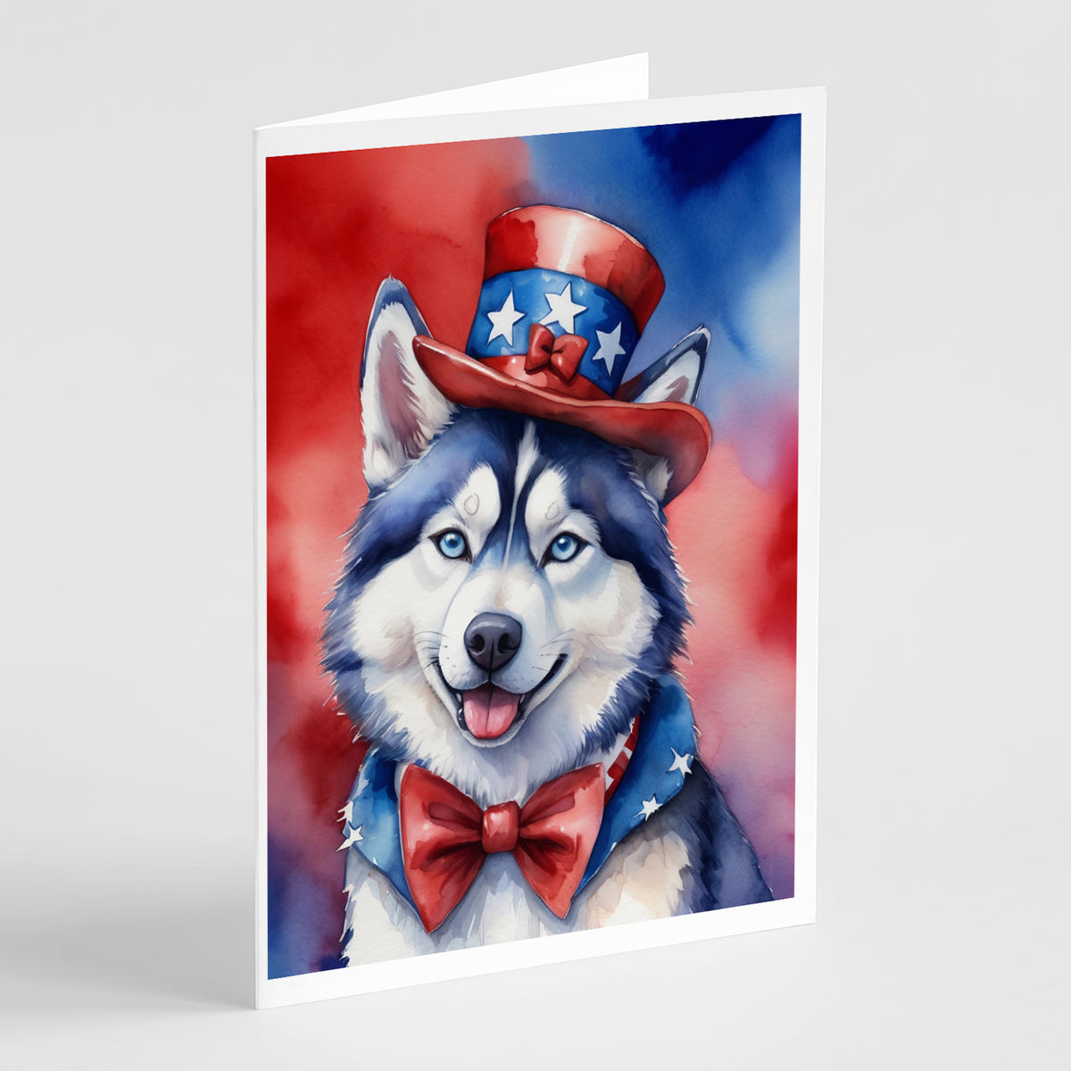 Buy this Siberian Husky Patriotic American Greeting Cards Pack of 8