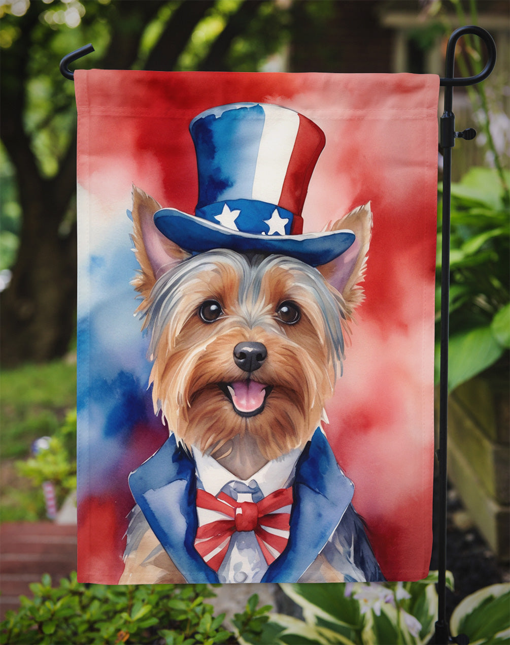 Silky Terrier Patriotic American Garden Flag