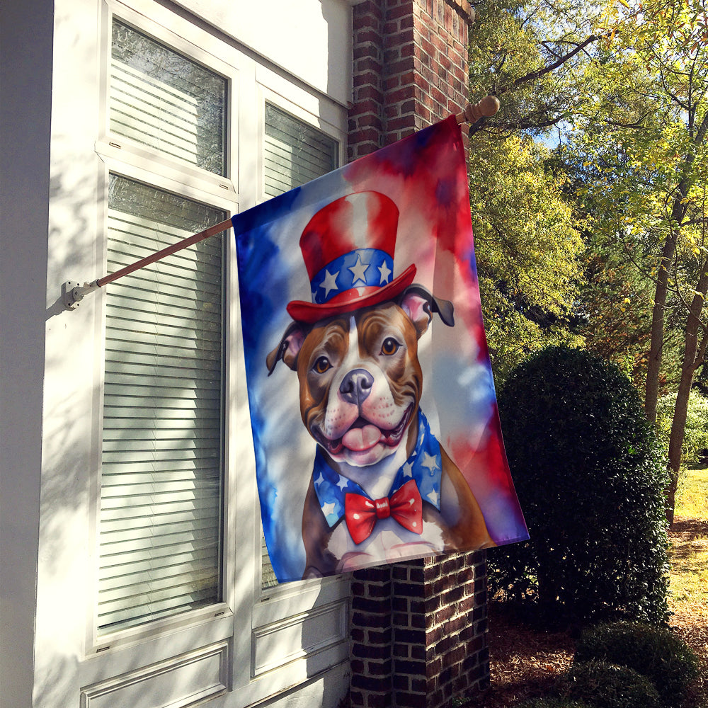 Staffordshire Bull Terrier Patriotic American House Flag