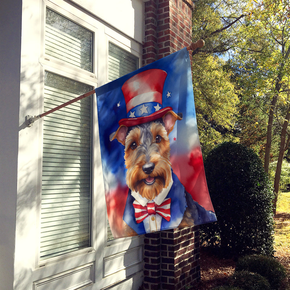 Welsh Terrier Patriotic American House Flag