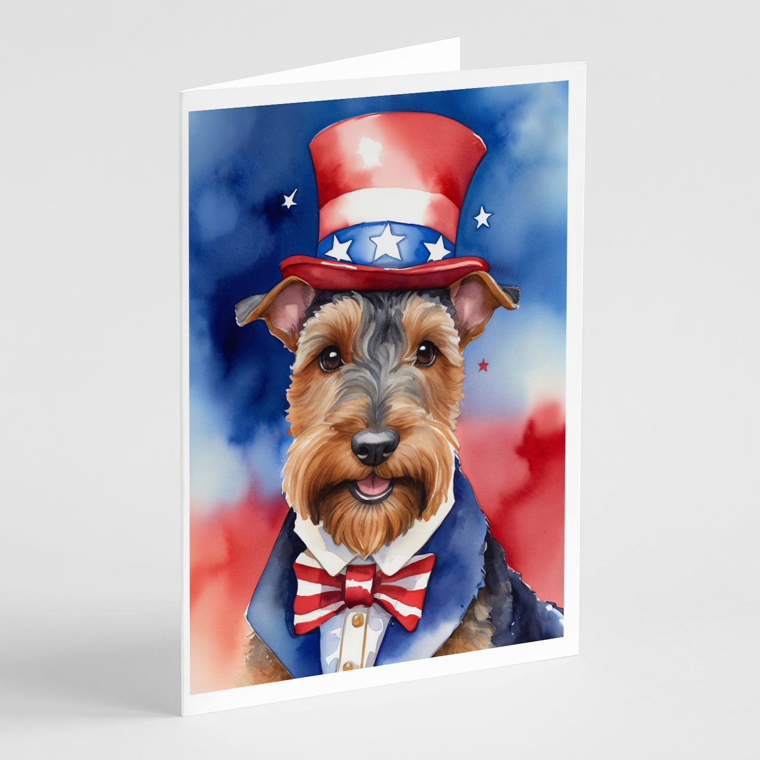 Buy this Welsh Terrier Patriotic American Greeting Cards Pack of 8