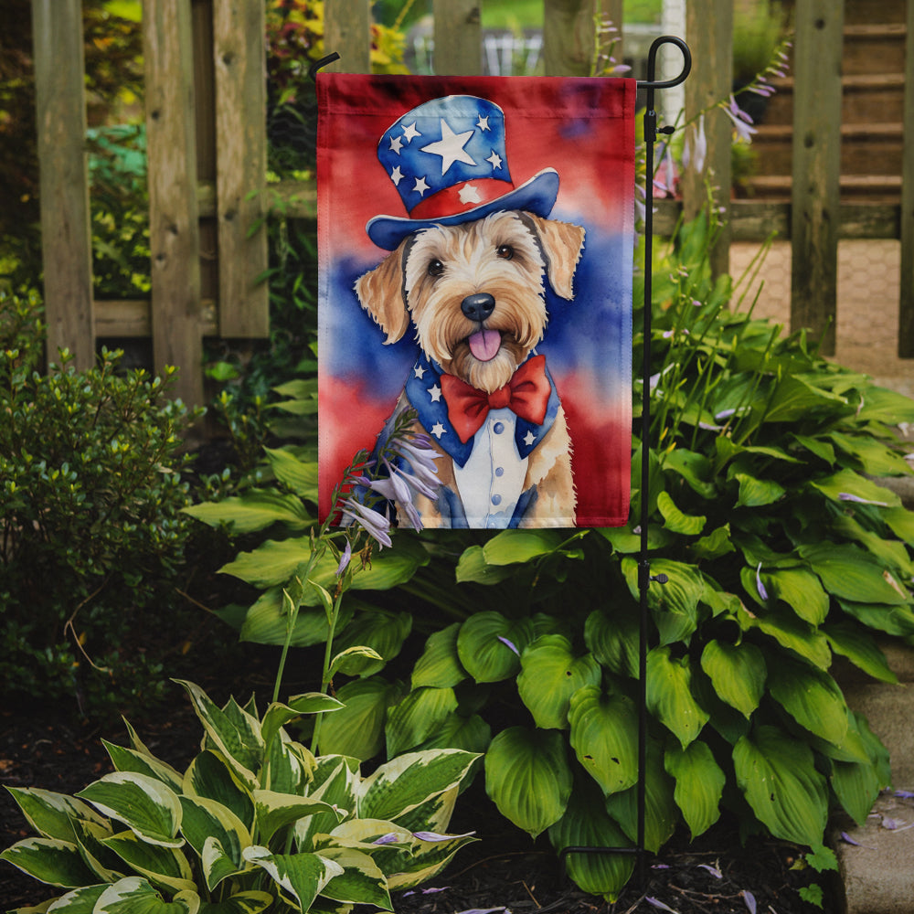 Wheaten Terrier Patriotic American Garden Flag