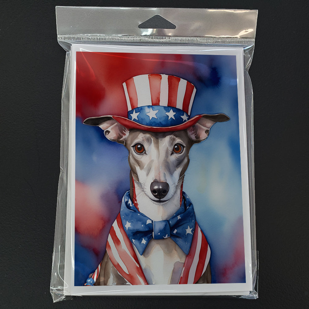Whippet Patriotic American Greeting Cards Pack of 8