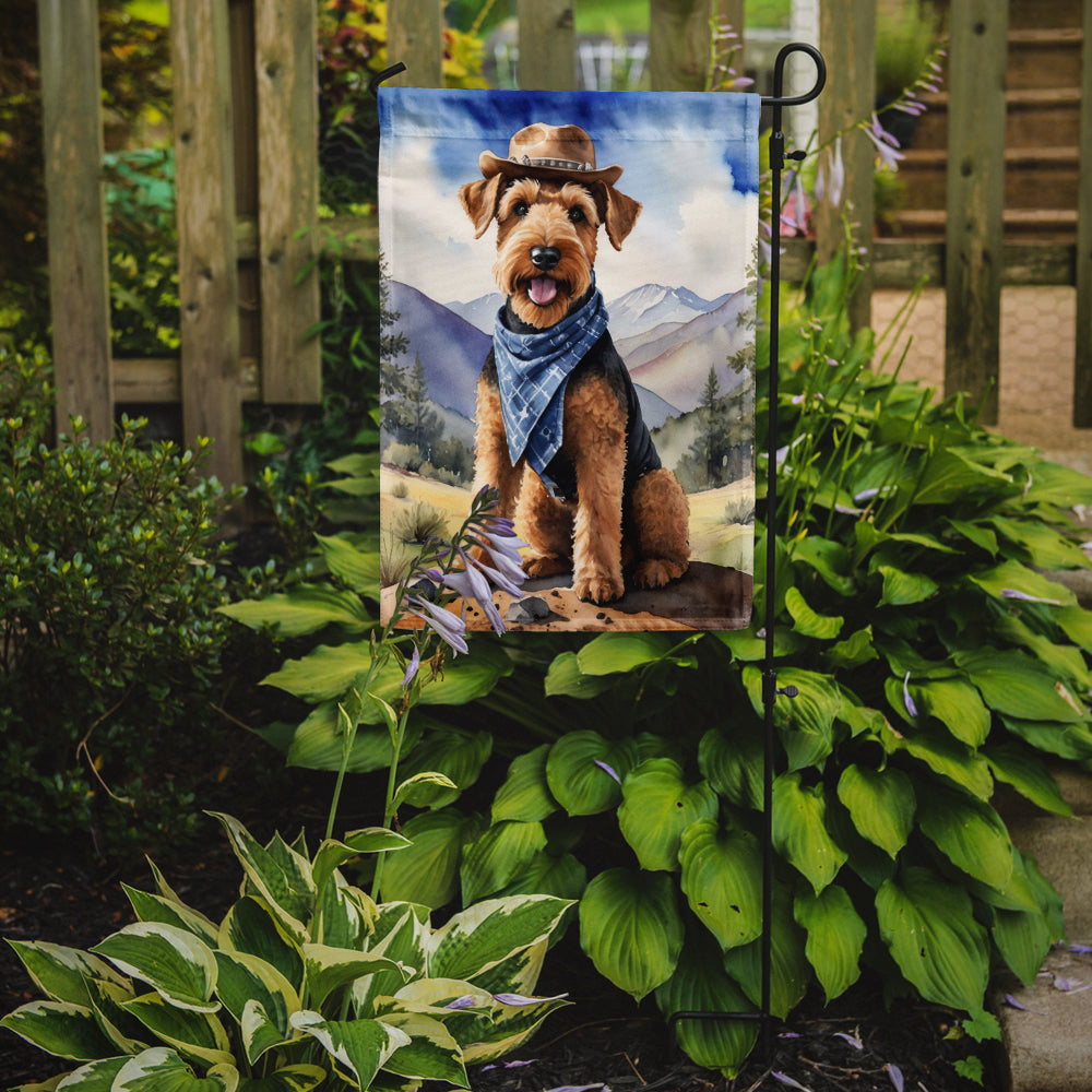 Airedale Terrier Cowboy Welcome Garden Flag