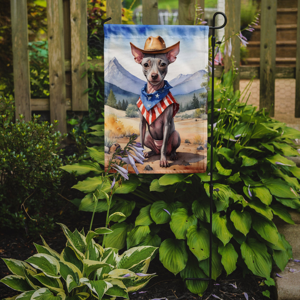 American Hairless Terrier Cowboy Welcome Garden Flag