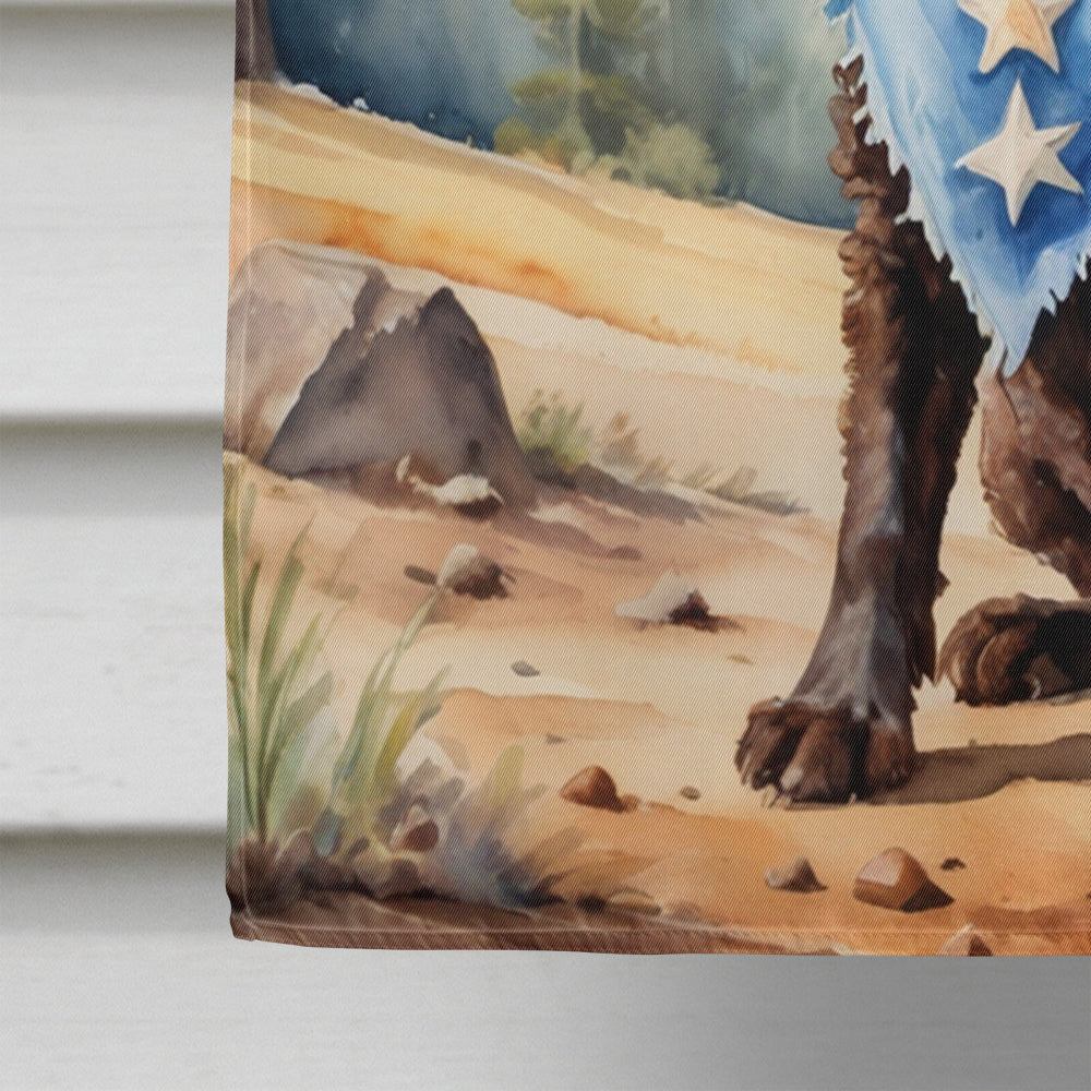 American Water Spaniel Cowboy Welcome House Flag