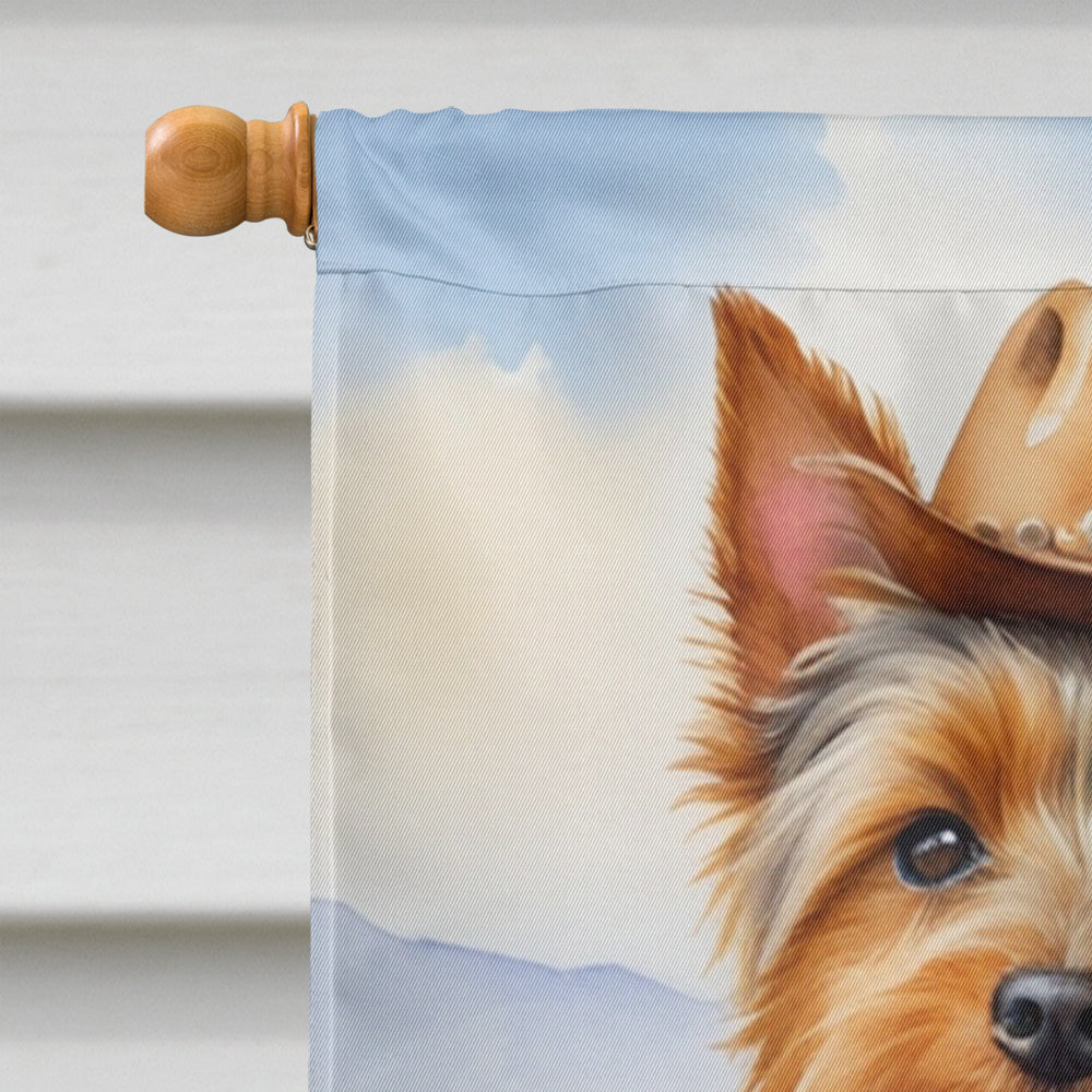 Australian Terrier Cowboy Welcome House Flag