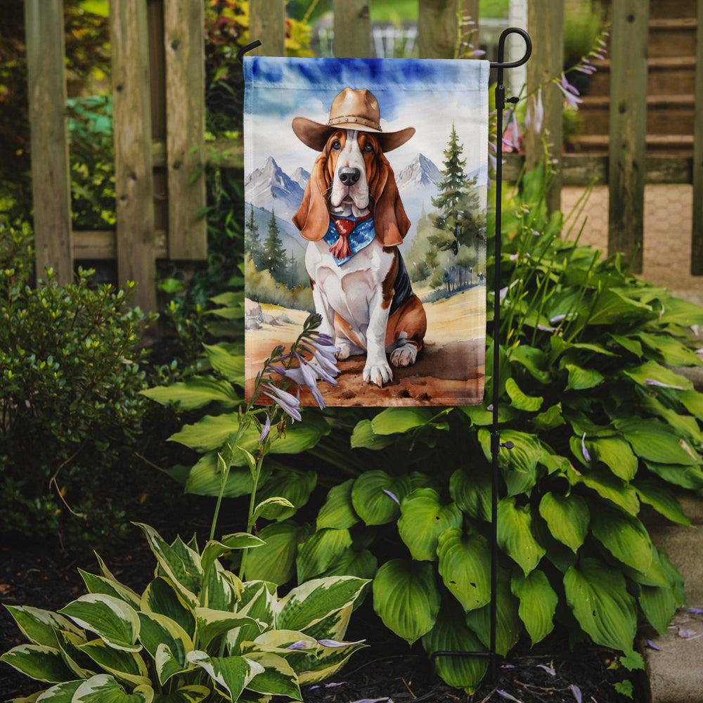 Basset Hound Cowboy Welcome Garden Flag