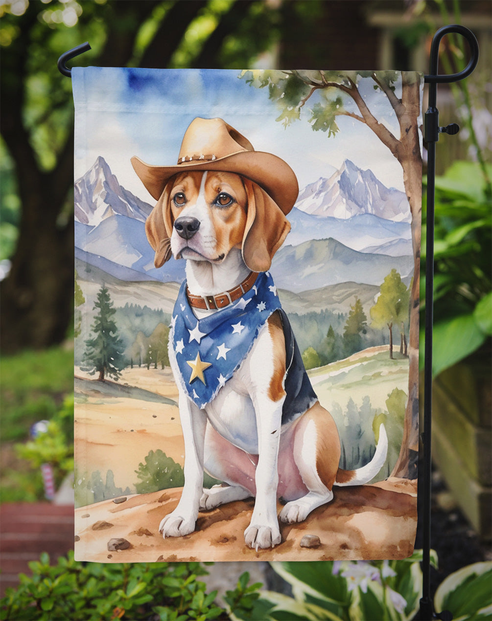 Beagle Cowboy Welcome Garden Flag