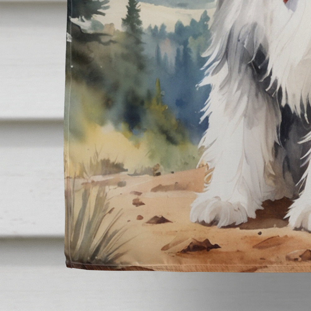 Bearded Collie Cowboy Welcome House Flag