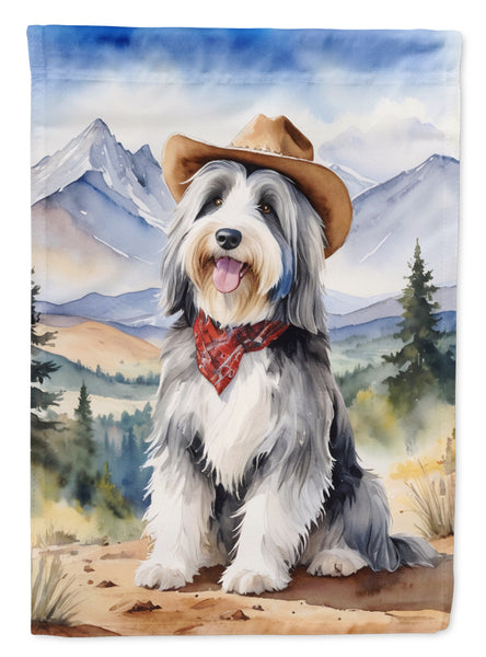 Buy this Bearded Collie Cowboy Welcome House Flag