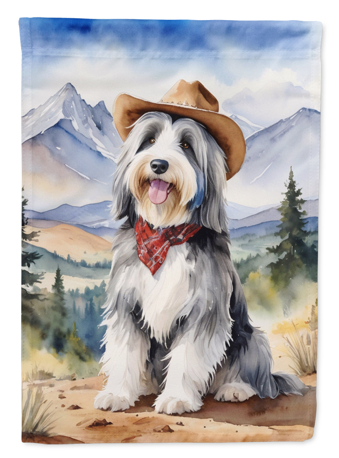 Buy this Bearded Collie Cowboy Welcome Garden Flag