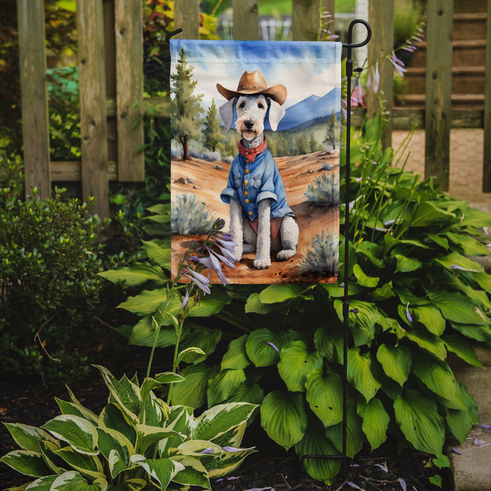 Bedlington Terrier Cowboy Welcome Garden Flag