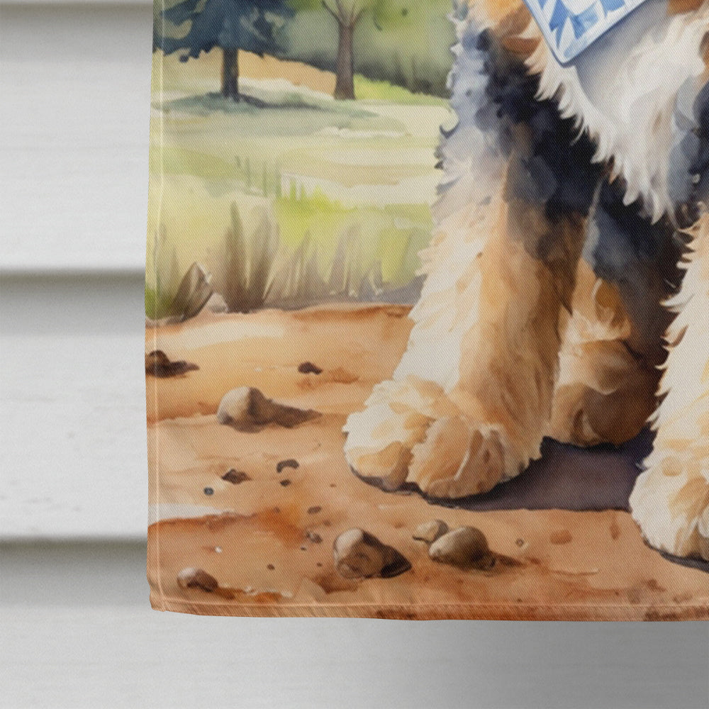 Bernedoodle Cowboy Welcome House Flag