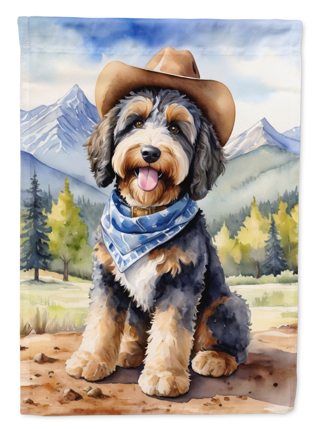 Buy this Bernedoodle Cowboy Welcome House Flag