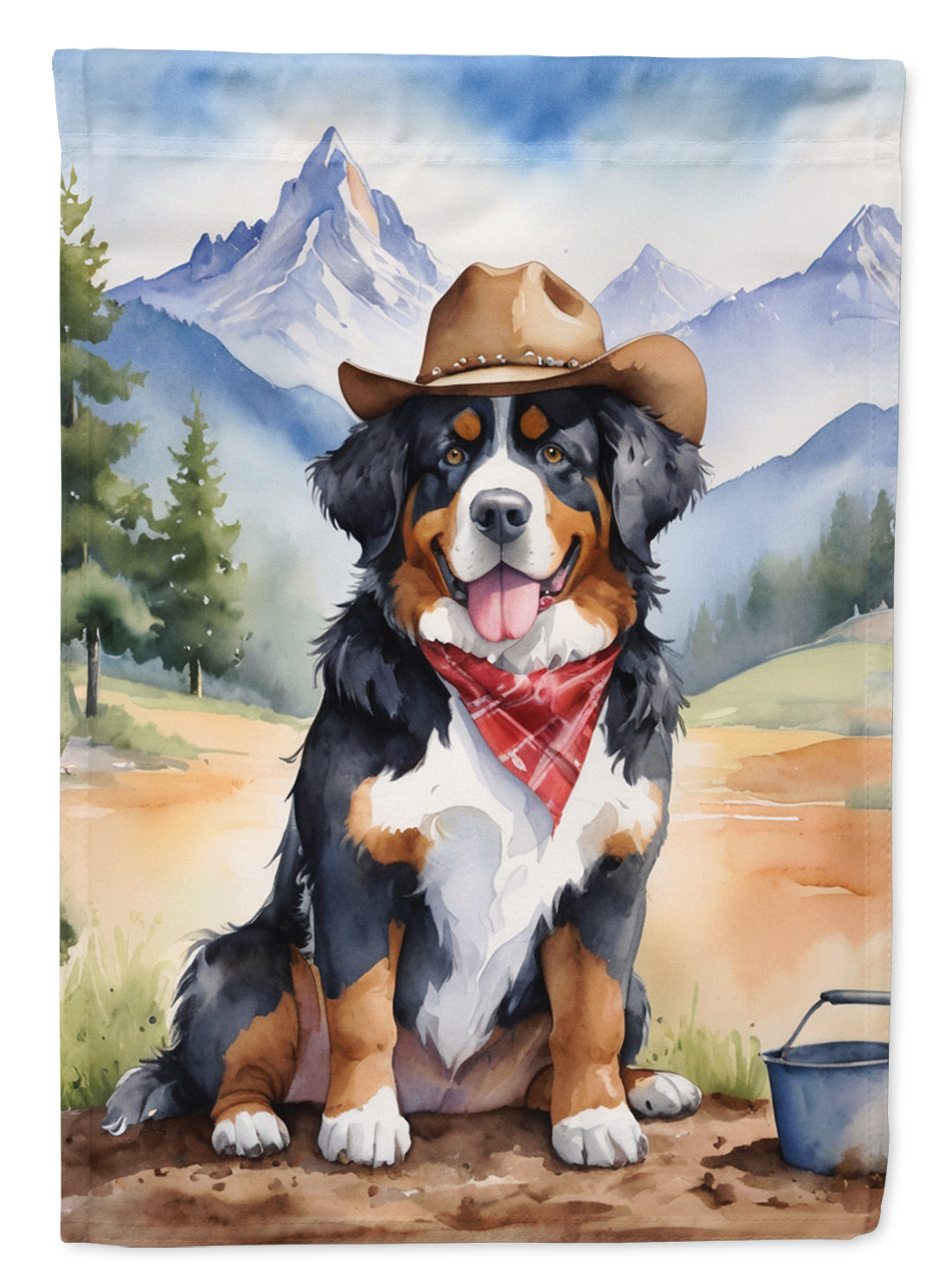 Buy this Bernese Mountain Dog Cowboy Welcome Garden Flag