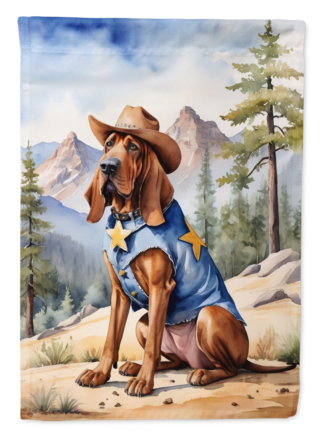 Buy this Bloodhound Cowboy Welcome House Flag