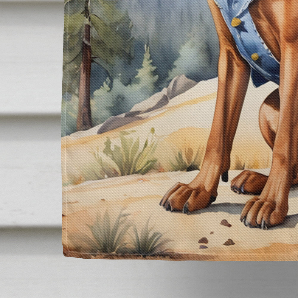 Bloodhound Cowboy Welcome House Flag
