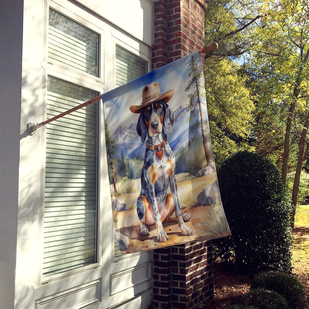 Buy this Bluetick Coonhound Cowboy Welcome House Flag