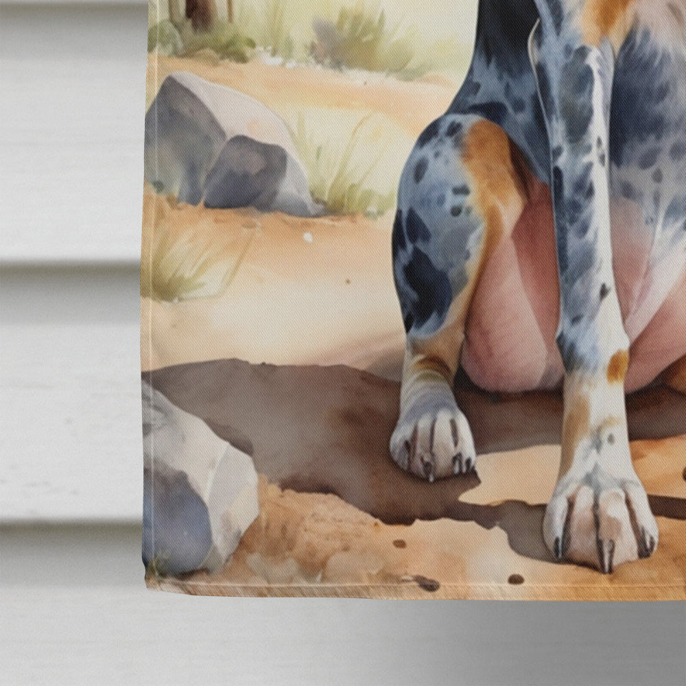 Bluetick Coonhound Cowboy Welcome House Flag