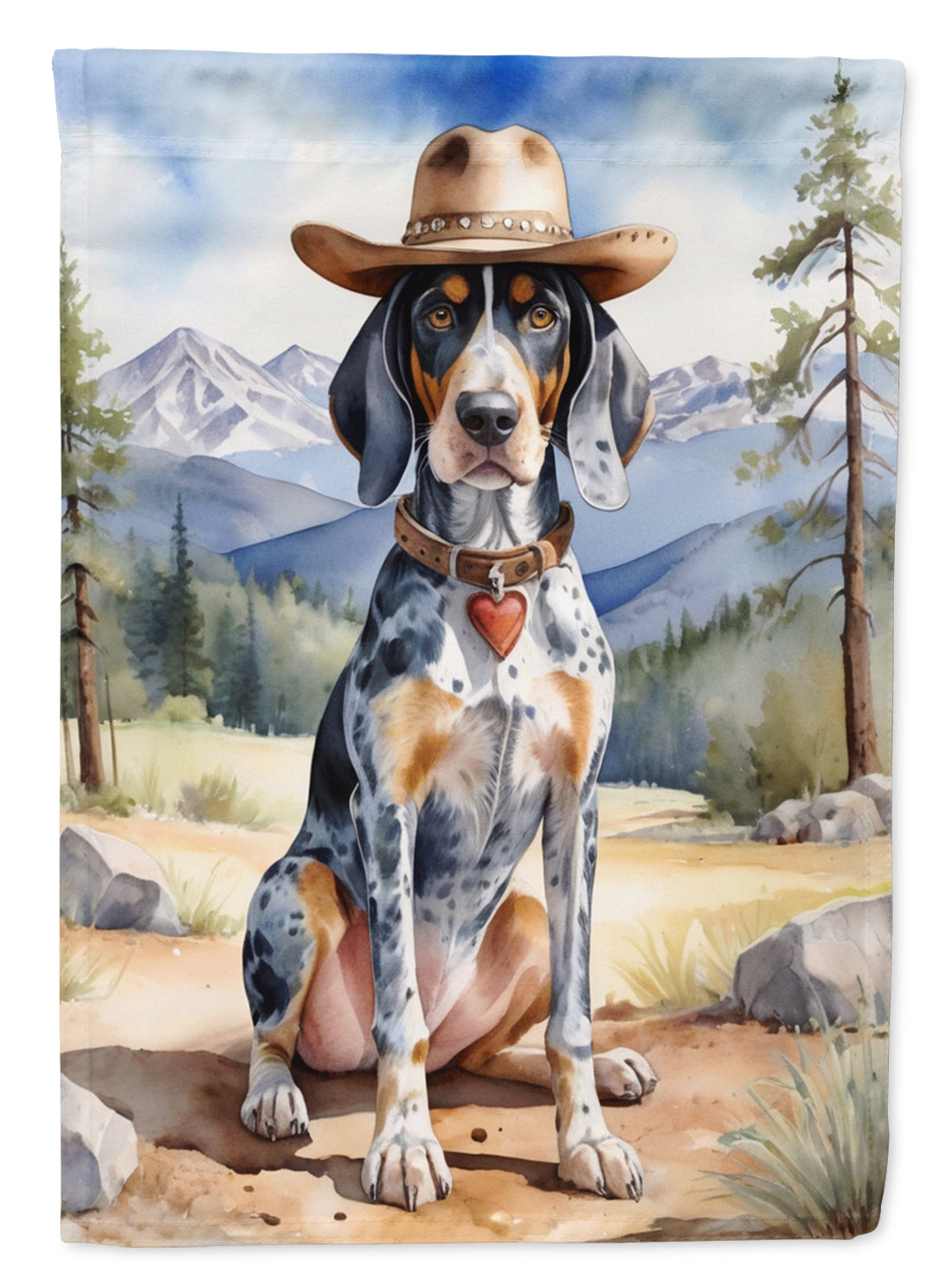 Buy this Bluetick Coonhound Cowboy Welcome Garden Flag