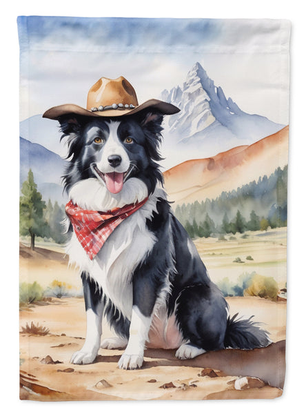 Buy this Border Collie Cowboy Welcome House Flag