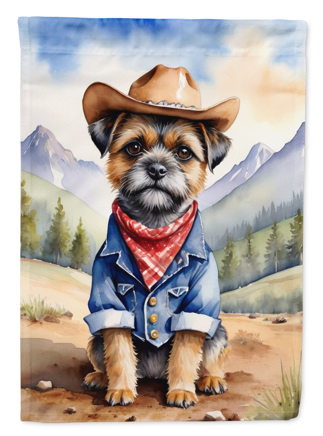 Buy this Border Terrier Cowboy Welcome House Flag