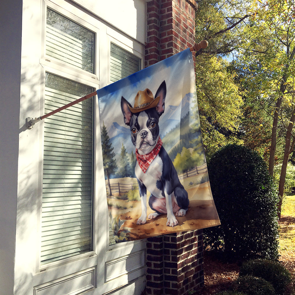 Buy this Boston Terrier Cowboy Welcome House Flag