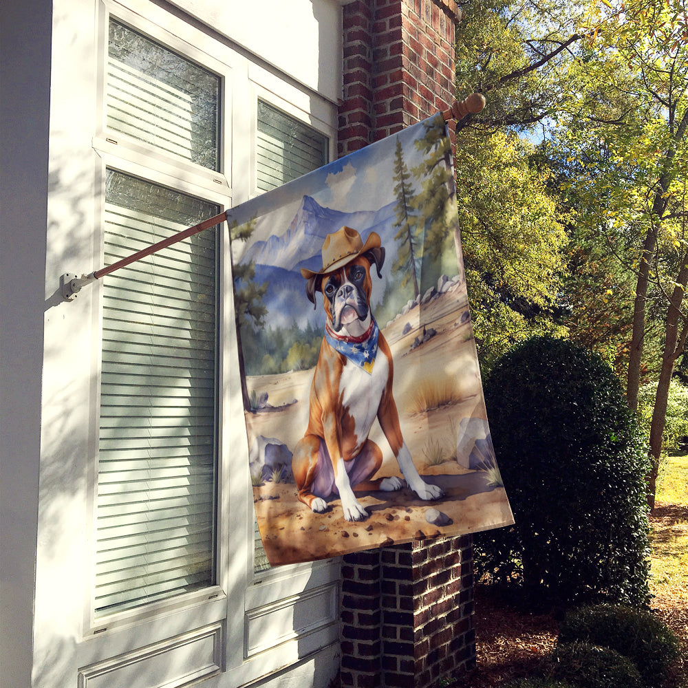 Buy this Boxer Cowboy Welcome House Flag