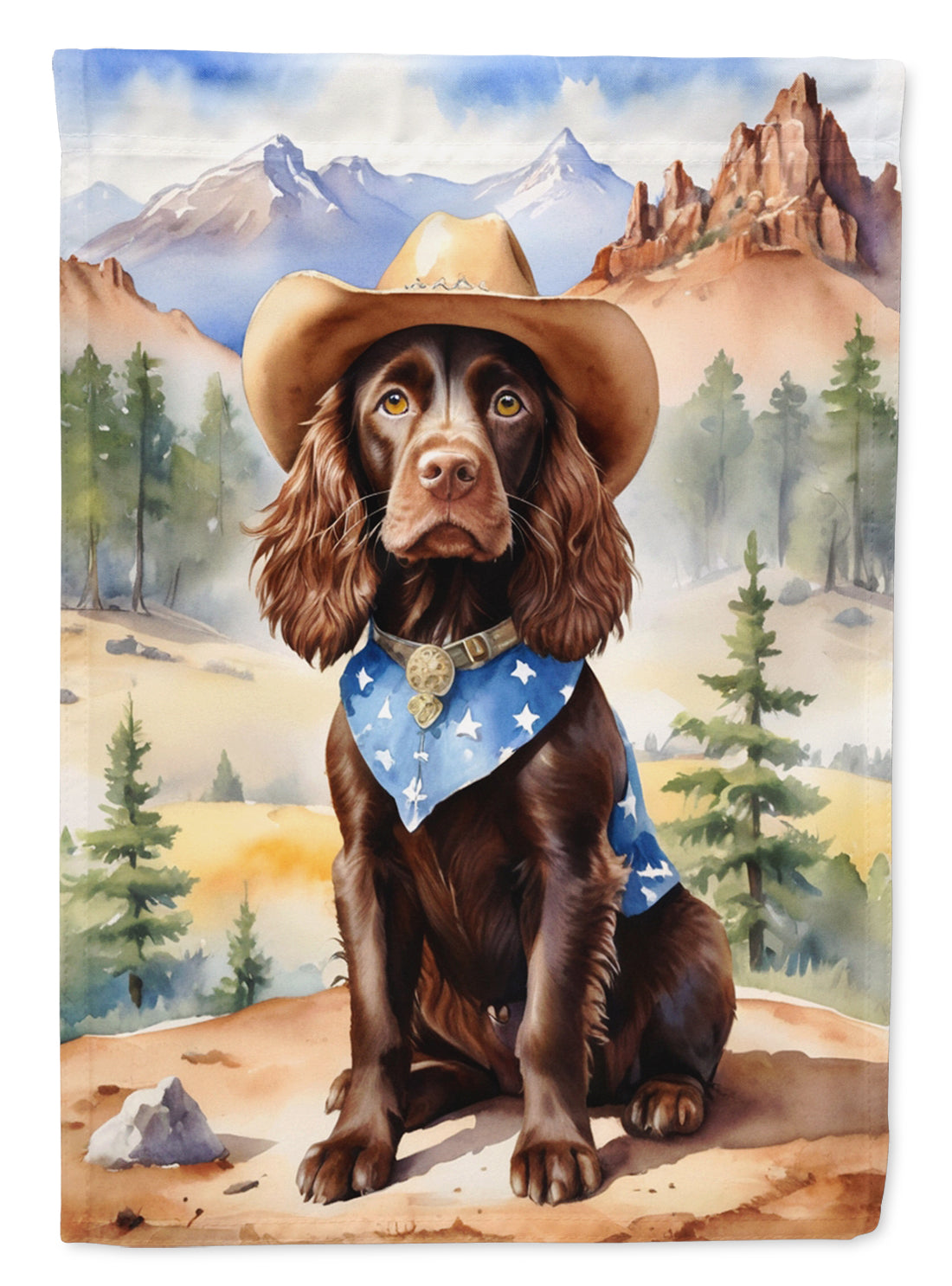 Buy this Boykin Spaniel Cowboy Welcome House Flag