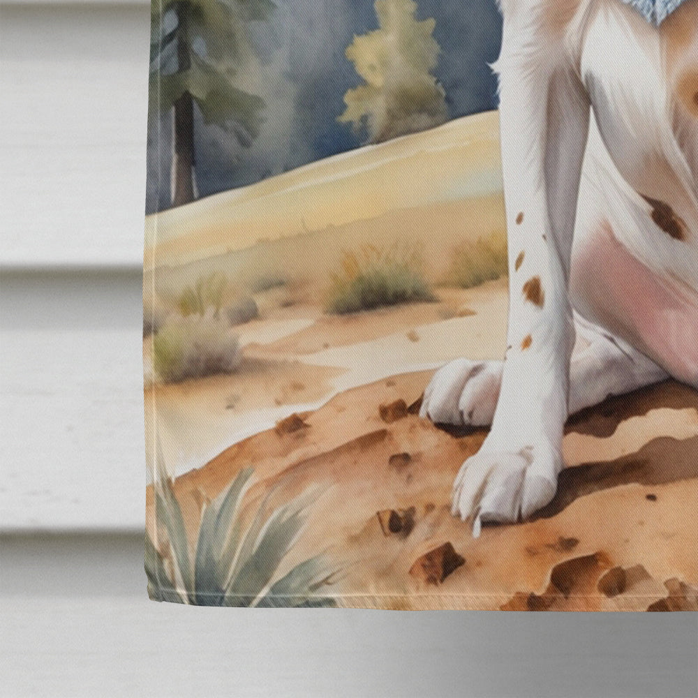 Brittany Spaniel Cowboy Welcome House Flag