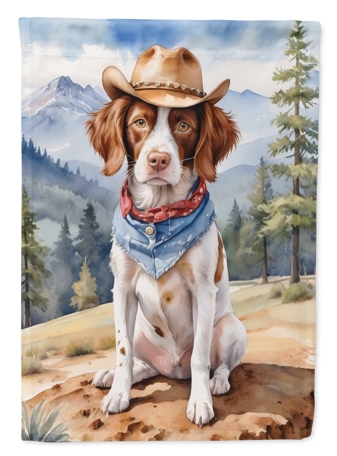 Buy this Brittany Spaniel Cowboy Welcome Garden Flag