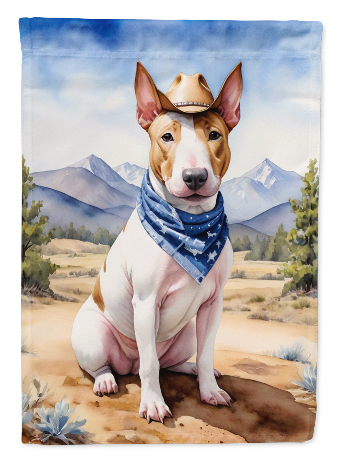 Buy this Bull Terrier Cowboy Welcome House Flag