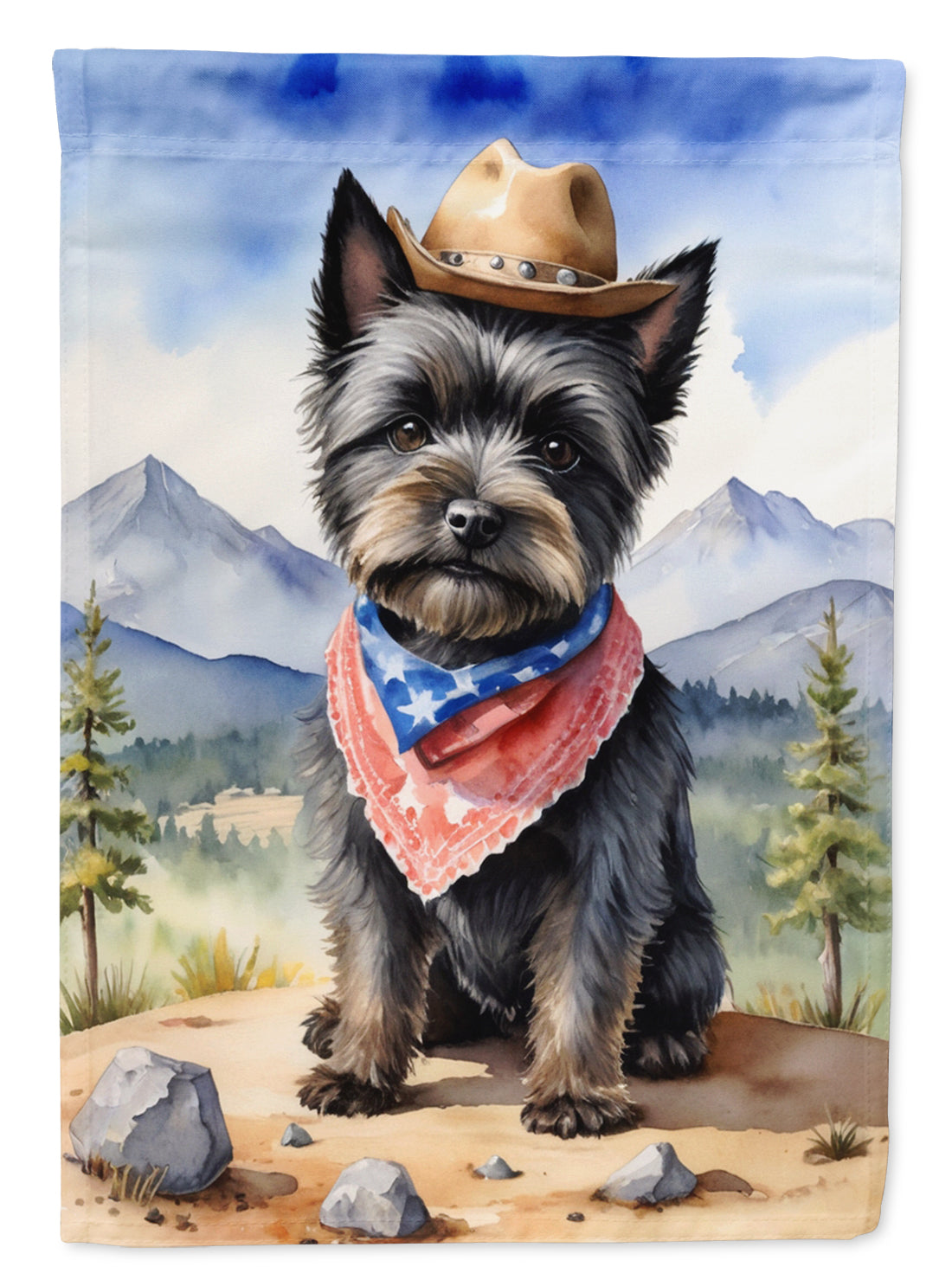 Buy this Cairn Terrier Cowboy Welcome House Flag