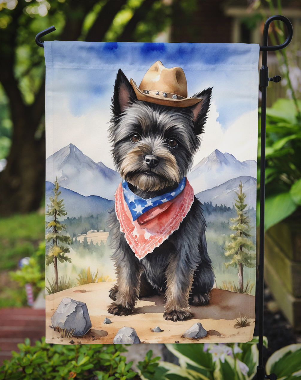 Cairn Terrier Cowboy Welcome Garden Flag