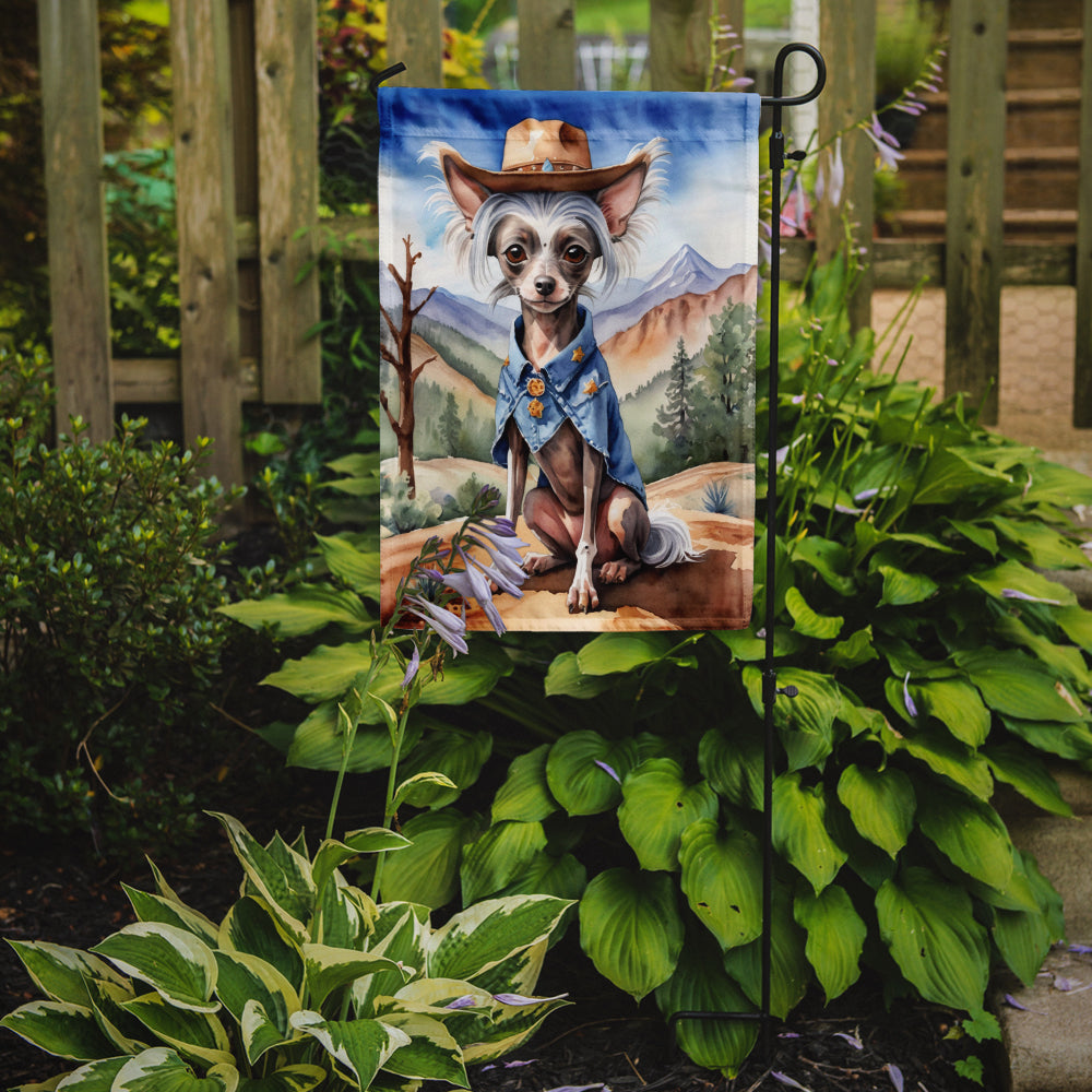 Chinese Crested Cowboy Welcome Garden Flag