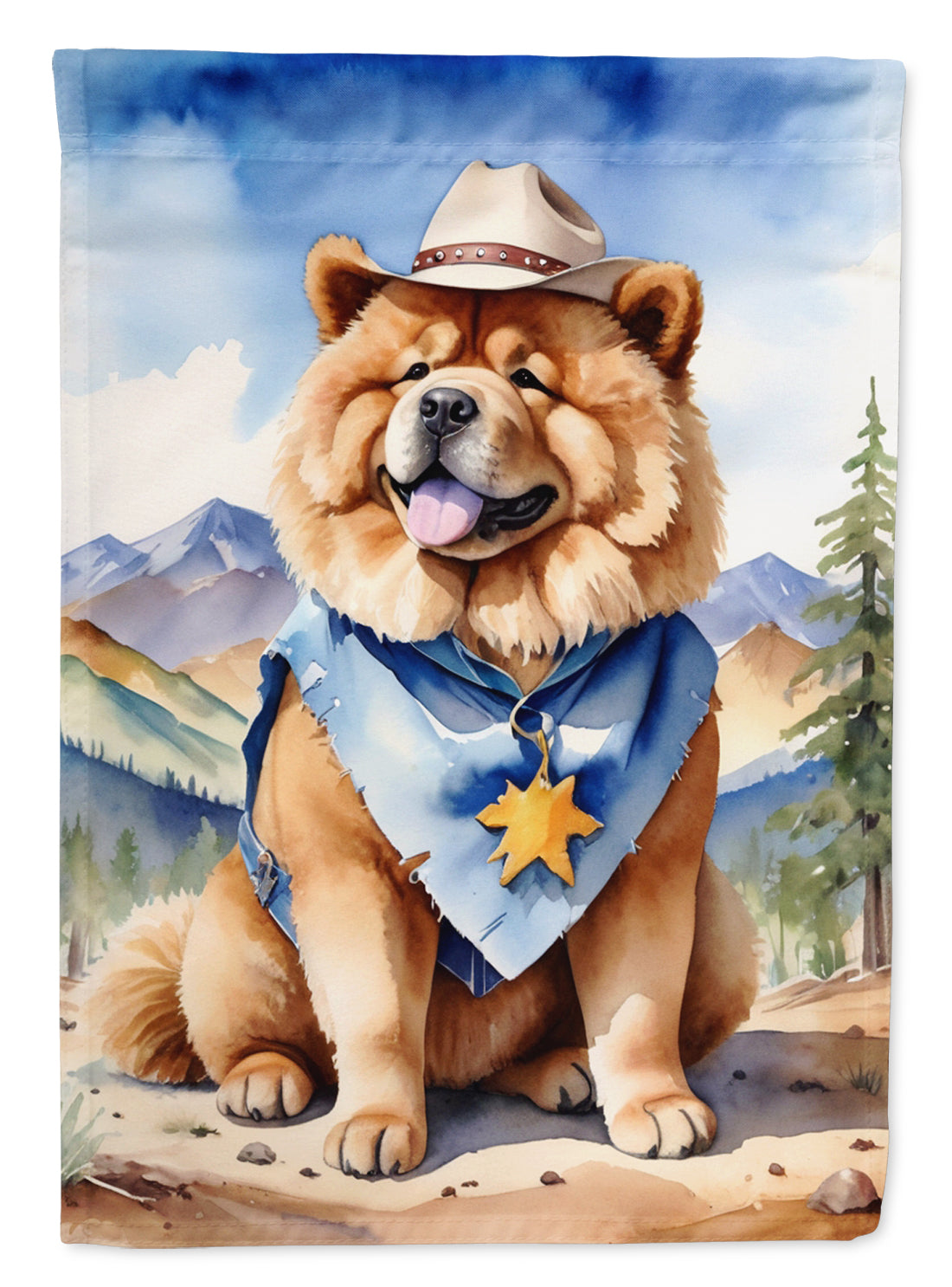 Buy this Chow Chow Cowboy Welcome House Flag