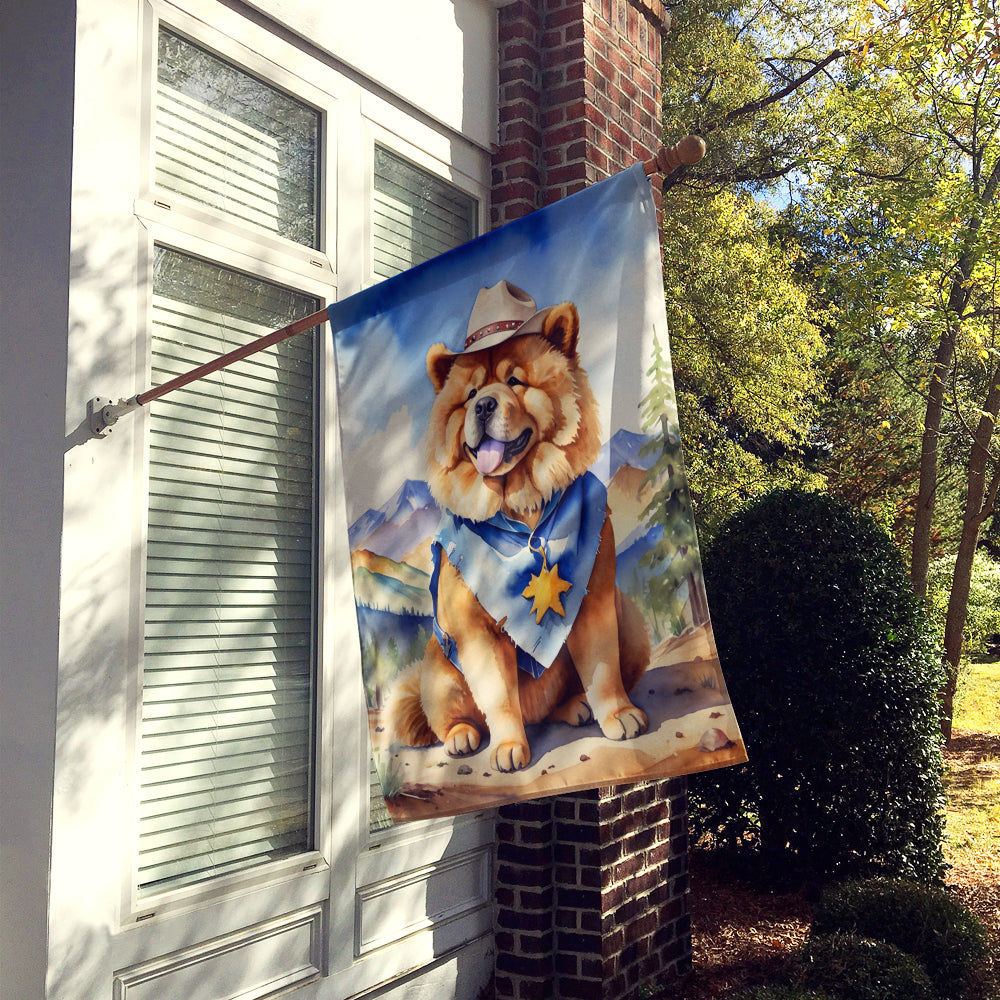 Chow Chow Cowboy Welcome House Flag