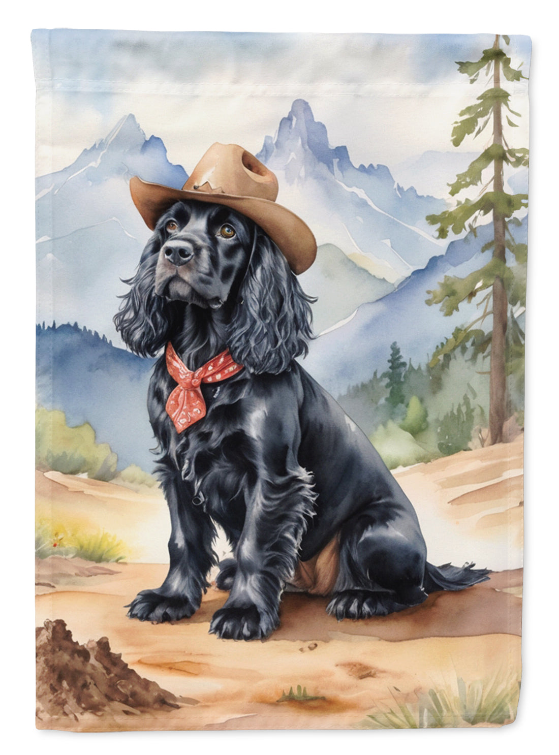 Buy this Cocker Spaniel Cowboy Welcome House Flag