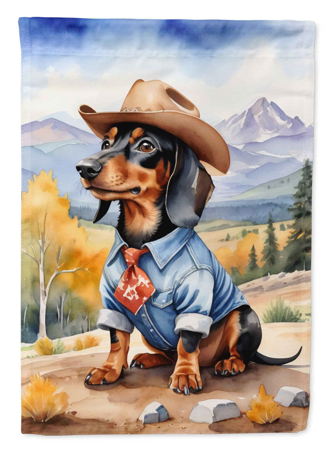 Buy this Dachshund Cowboy Welcome House Flag