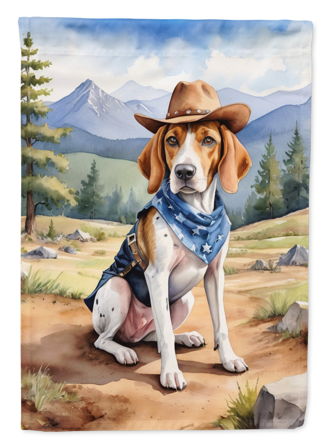 Buy this English Foxhound Cowboy Welcome House Flag