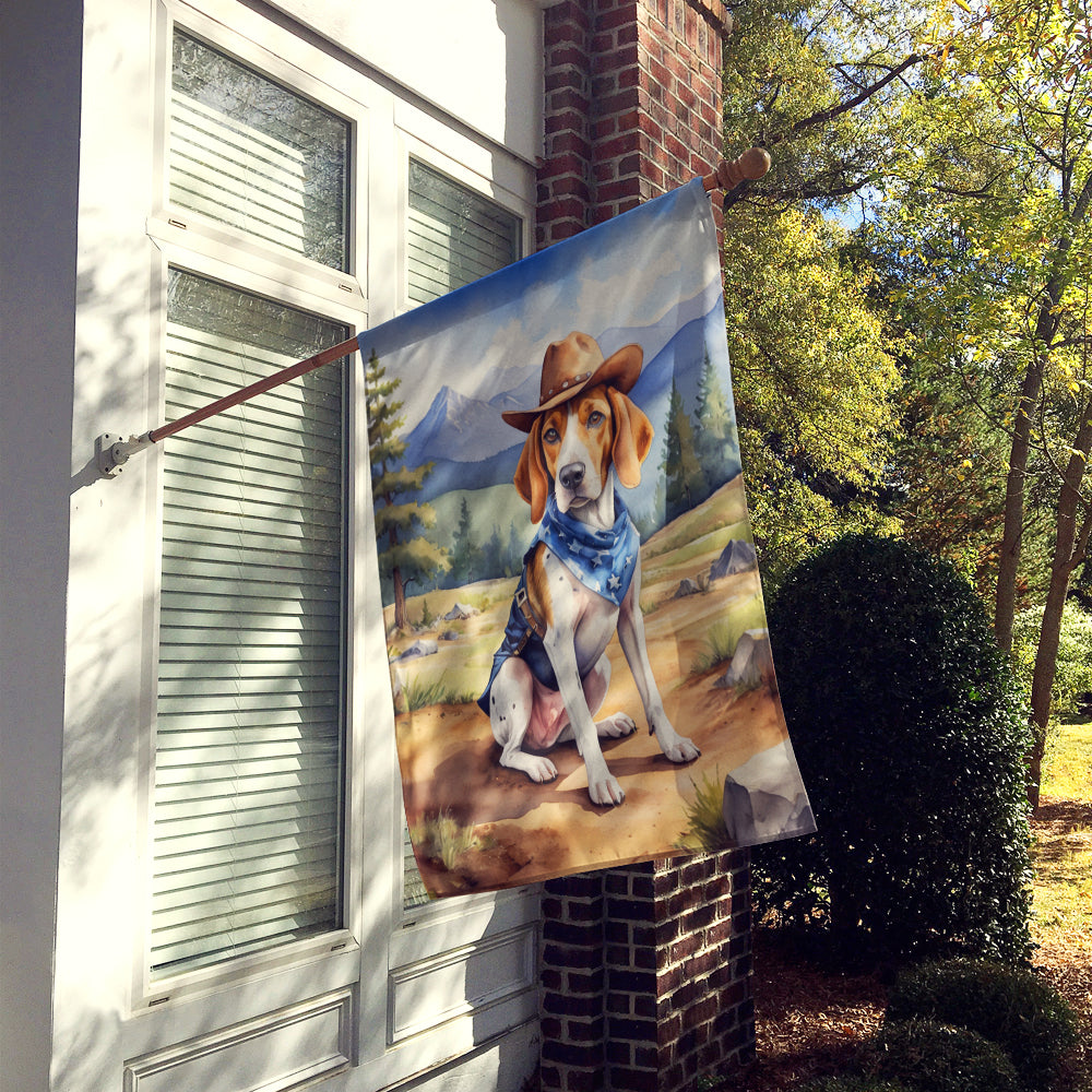English Foxhound Cowboy Welcome House Flag