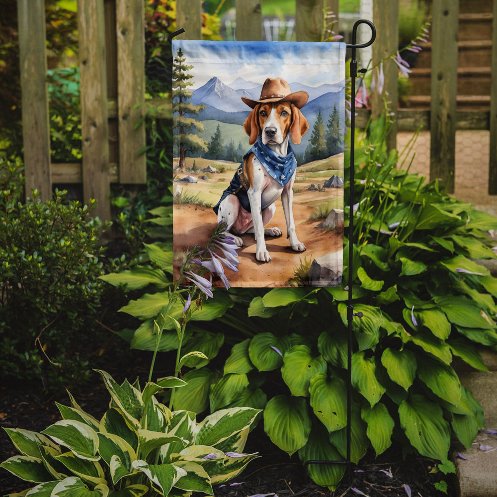 English Foxhound Cowboy Welcome Garden Flag