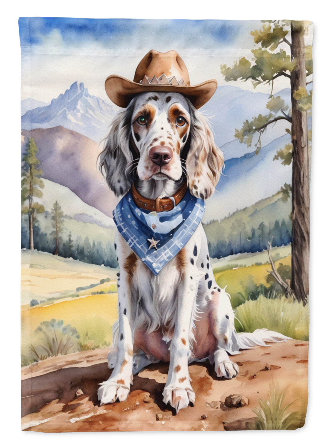 Buy this English Setter Cowboy Welcome House Flag