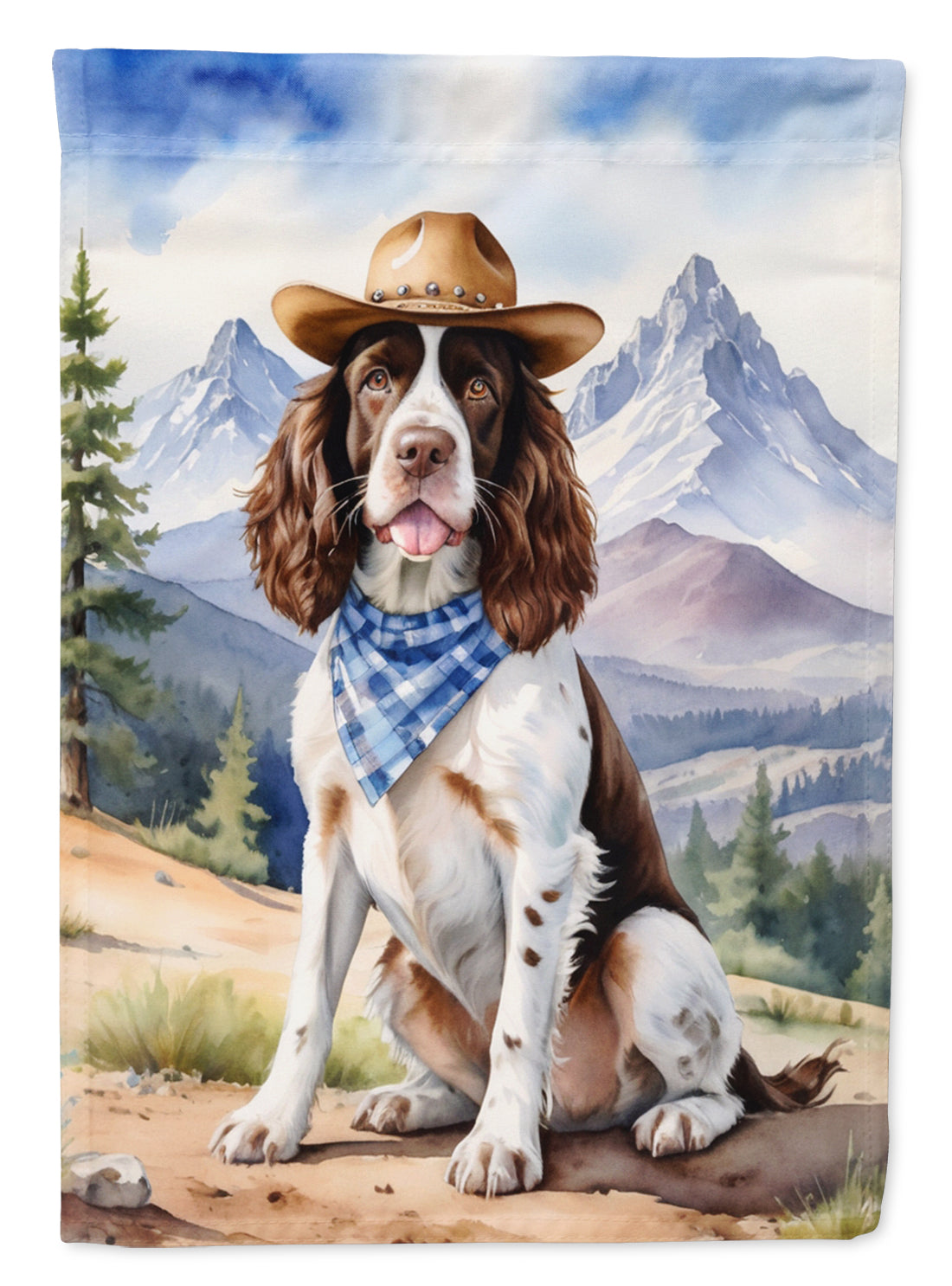 Buy this English Springer Spaniel Cowboy Welcome House Flag