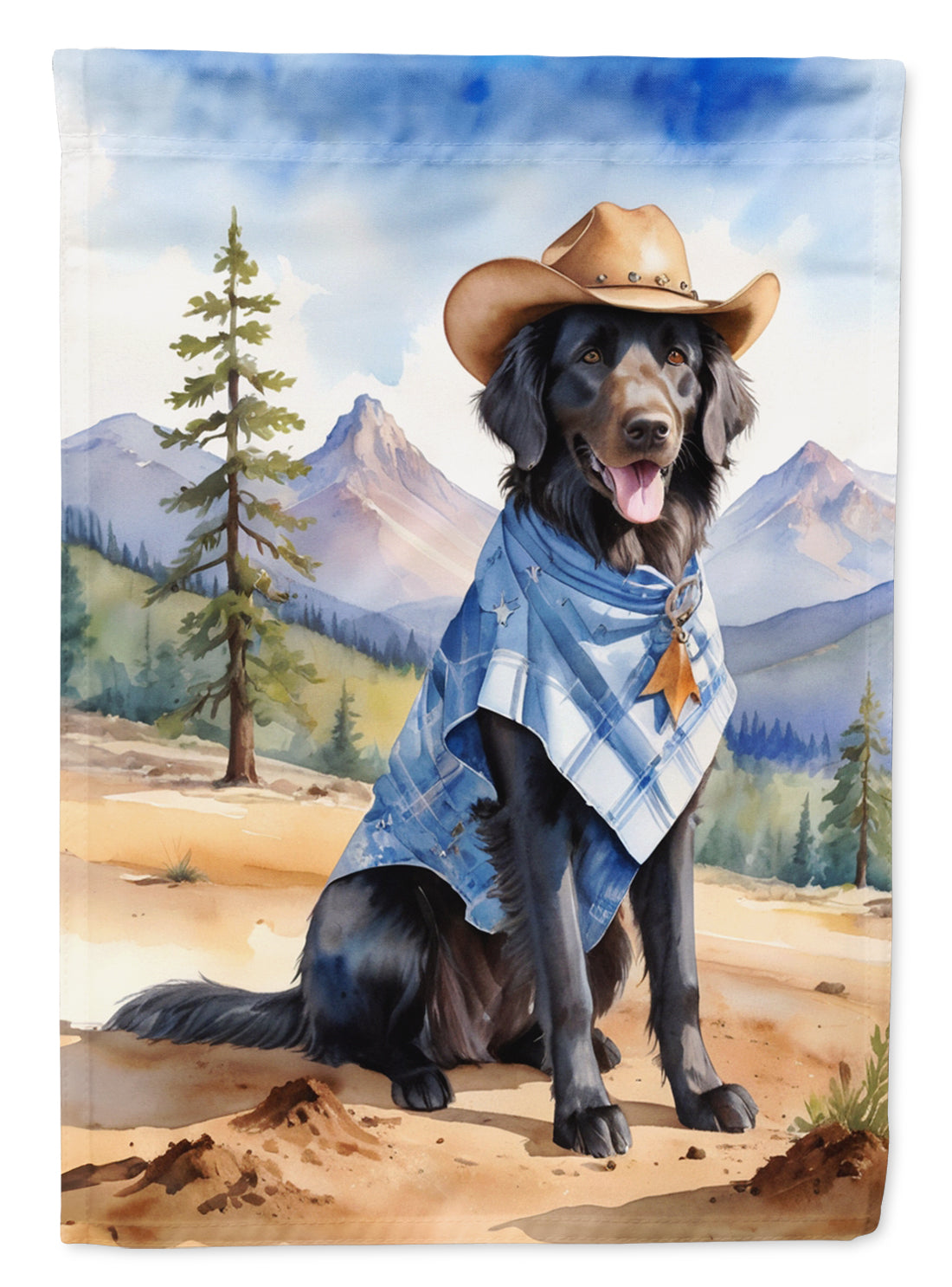 Buy this Flat-Coated Retriever Cowboy Welcome House Flag