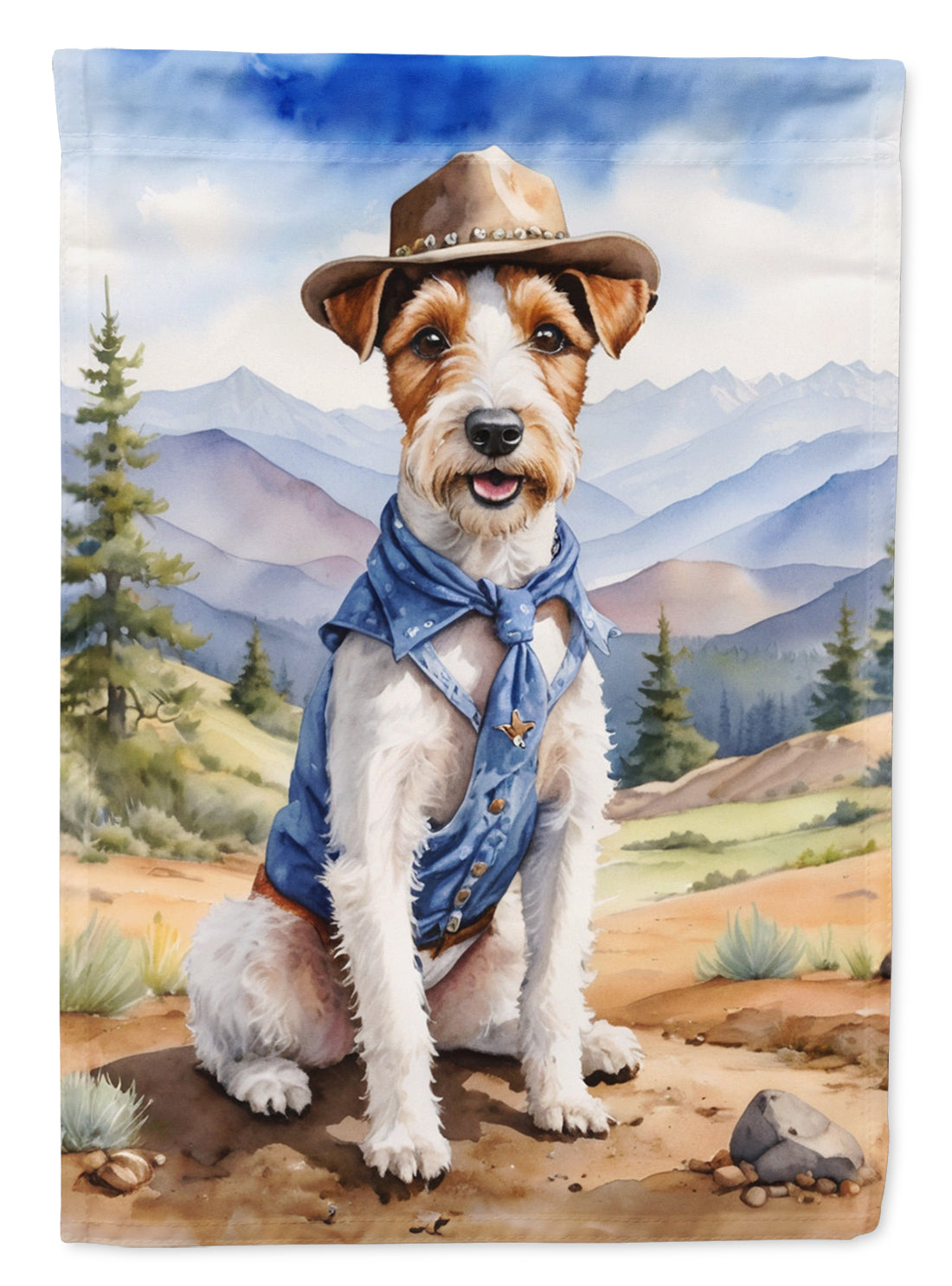Buy this Fox Terrier Cowboy Welcome Garden Flag