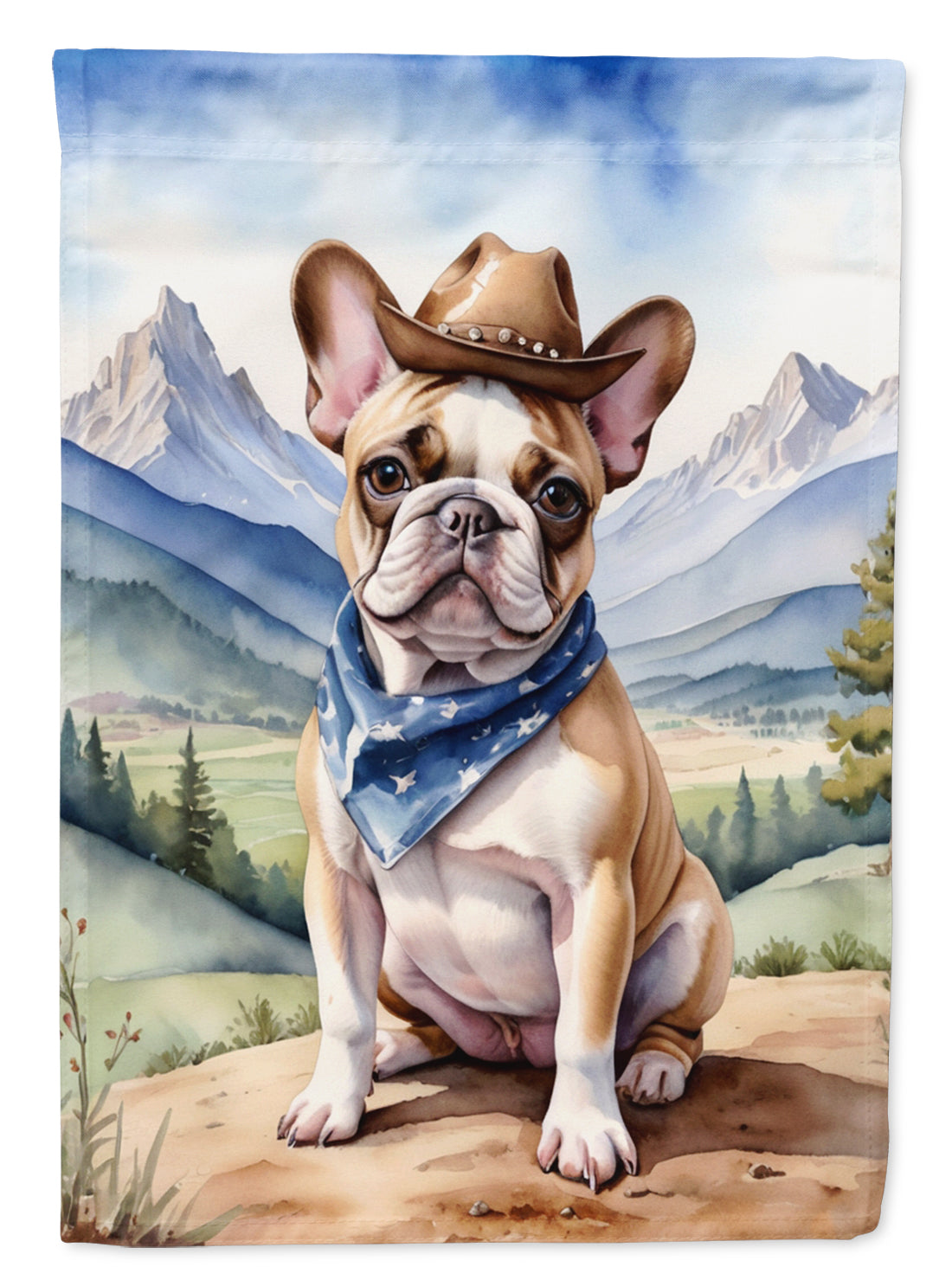 Buy this French Bulldog Cowboy Welcome Garden Flag